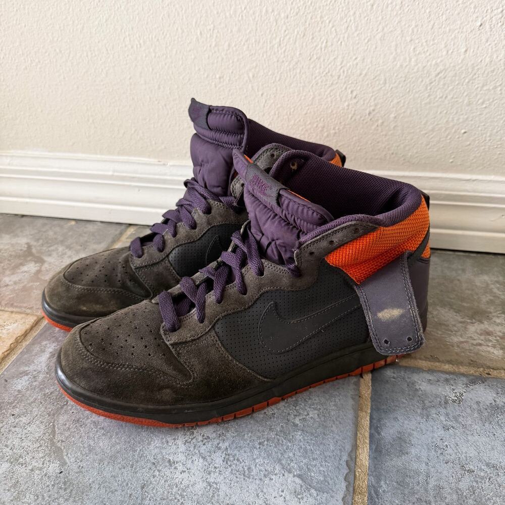 Nike Dunk High Strap Purple Orange Black Suede Men’s Size 12